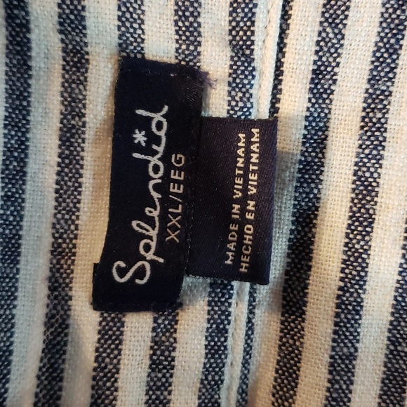 SPLENDID Sleeveless Button Front Striped Top Tunic XXL NWOT - Picture 2 of 12